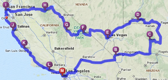 California and Las Vegas Motorcycle Tour